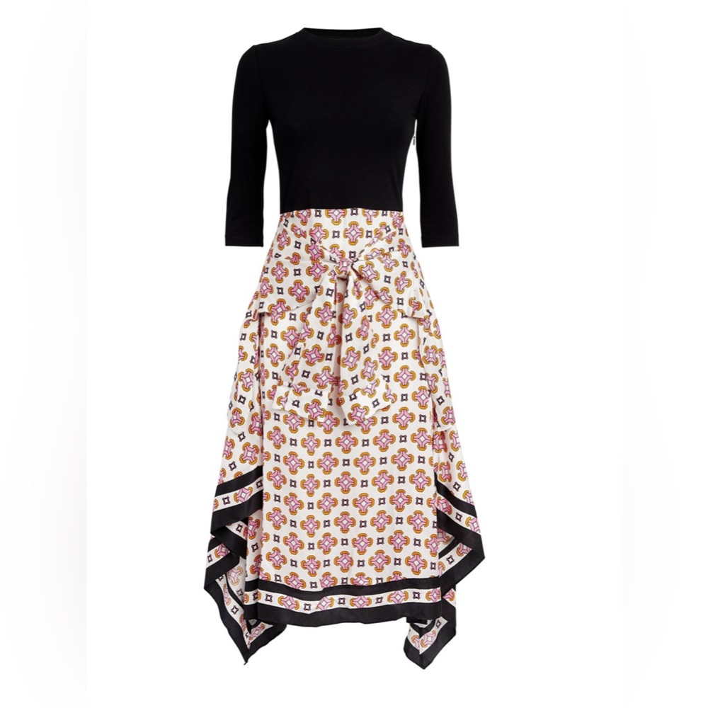 MAJE • Geometric Print Midi Dress